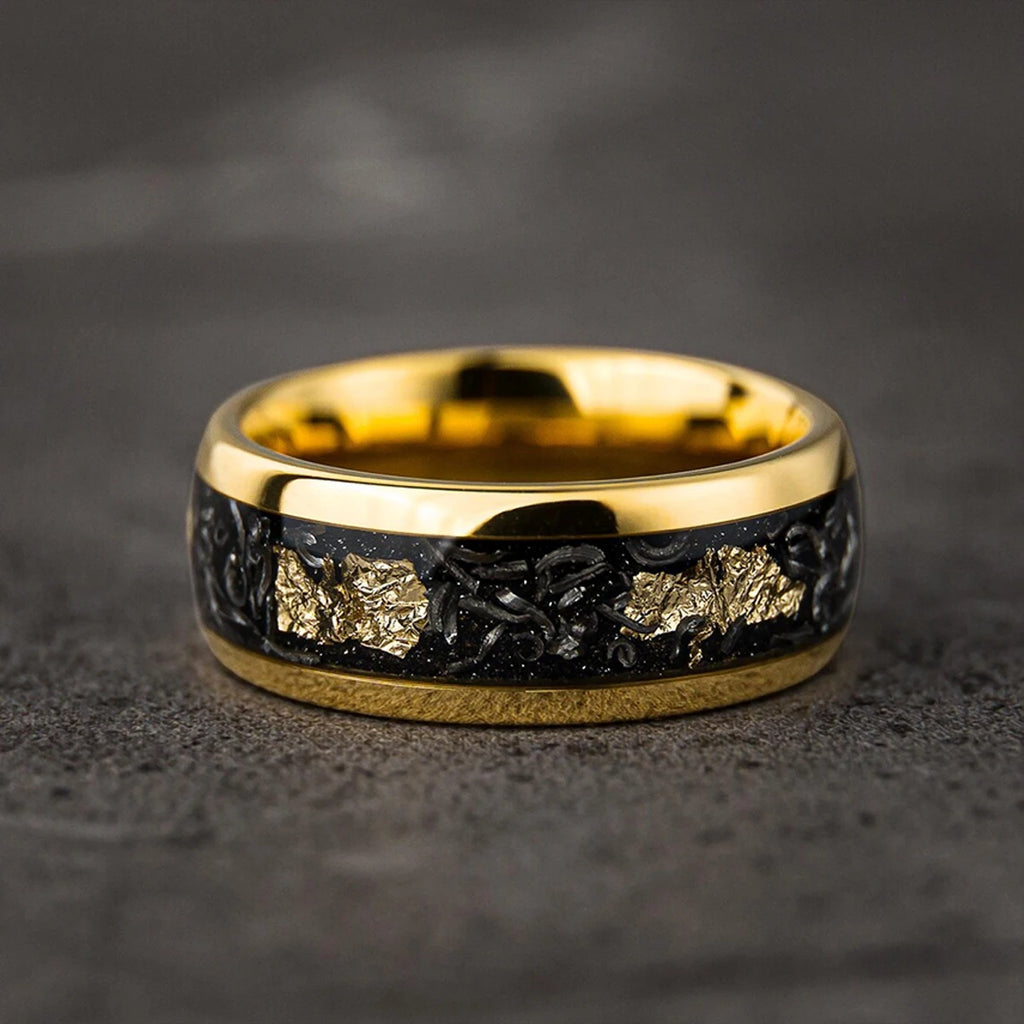 Bague Homme en Tungstène Doré 8 mm – CLEVI Paris