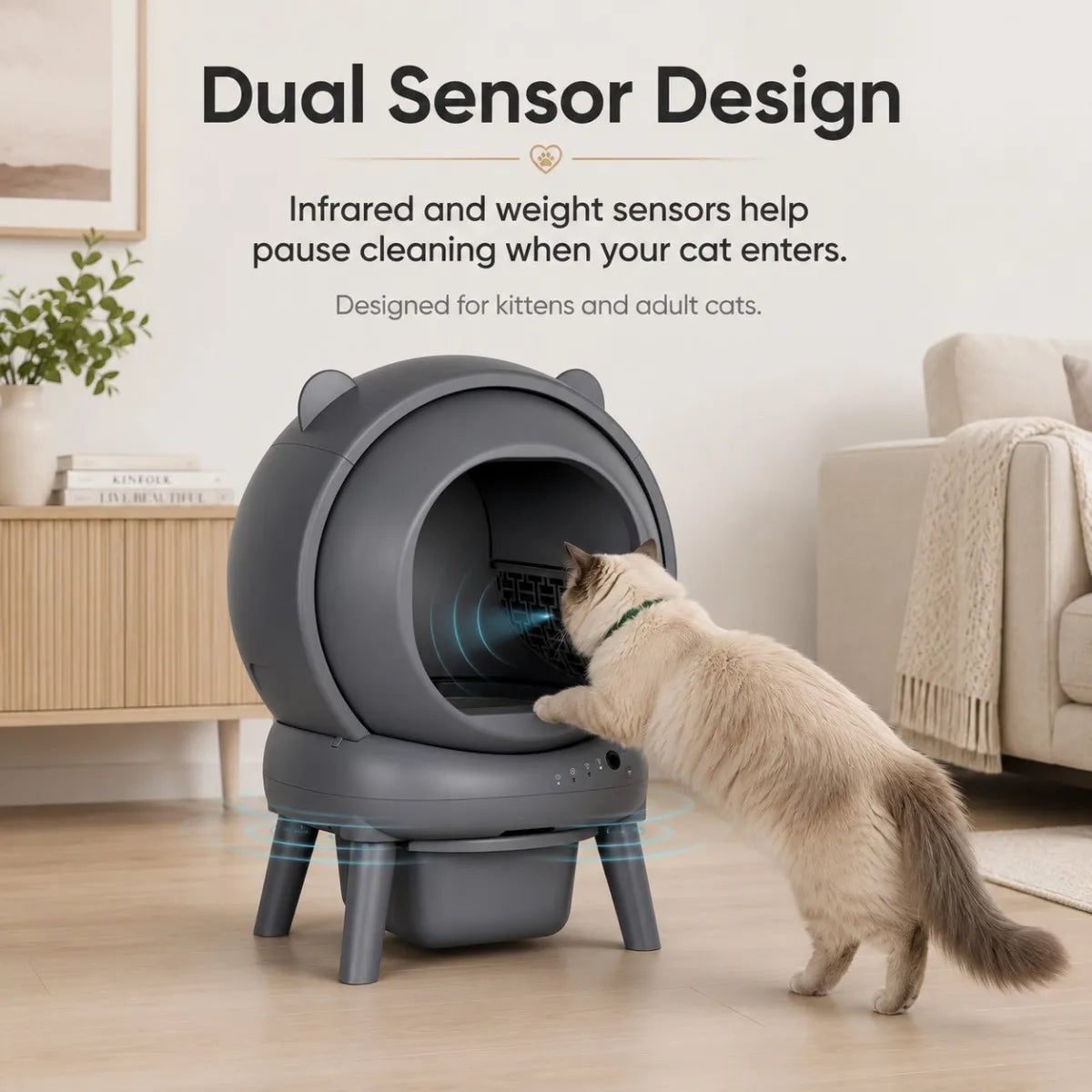 Litière automatique connectée pour chat – CLEVI Paris