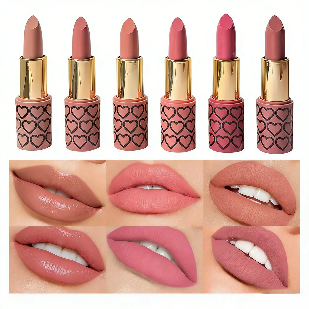 Coffret 6 Rouges à Lèvres Matte & Métallisés JUJU DREAM – Longue Tenue & Haute Pigmentation – CLEVI Paris