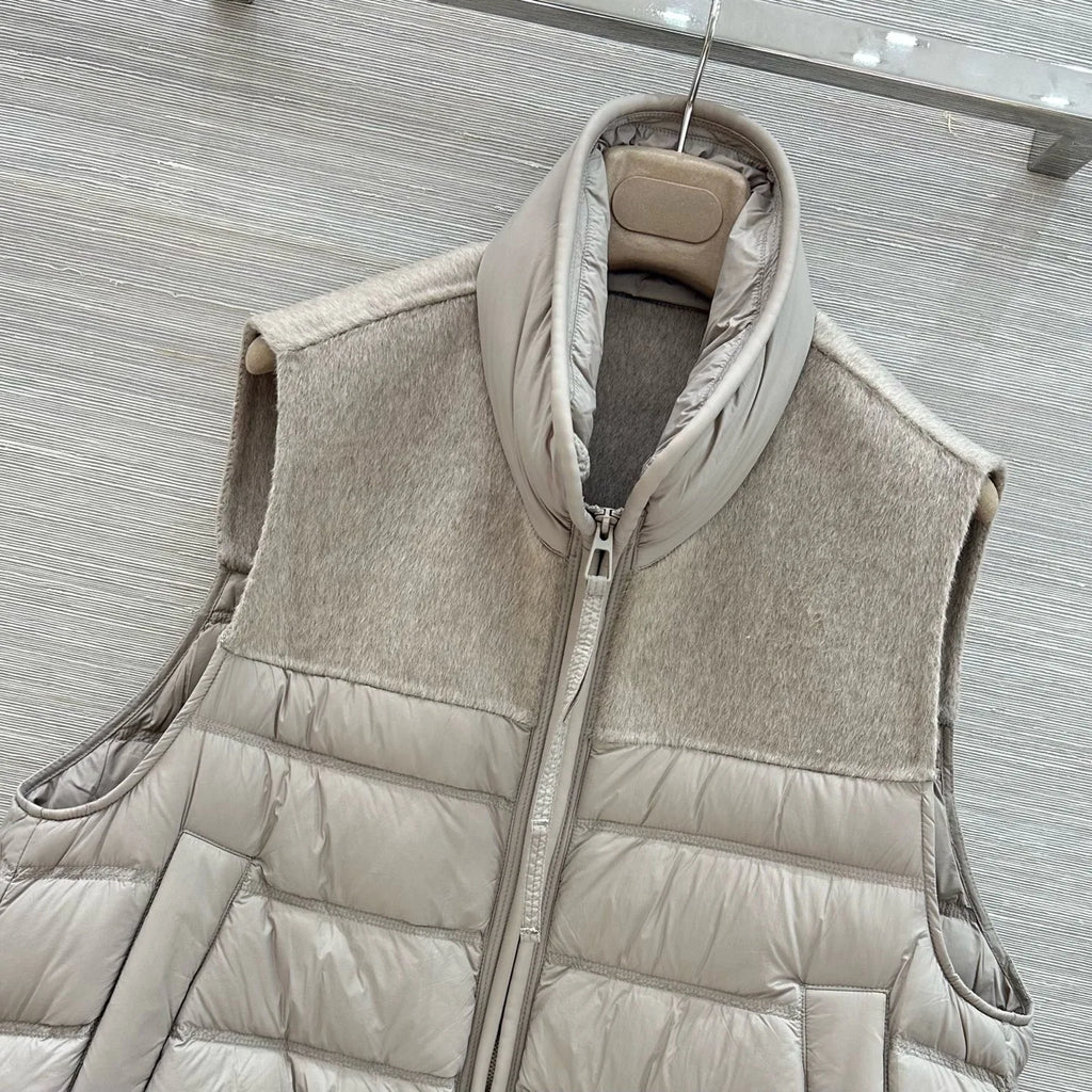 Gilet matelassé femme sans manches à col montant – CLEVI Paris