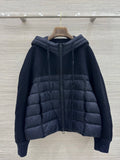 Veste femme à capuche et empiècements matelassés – CLEVI Paris