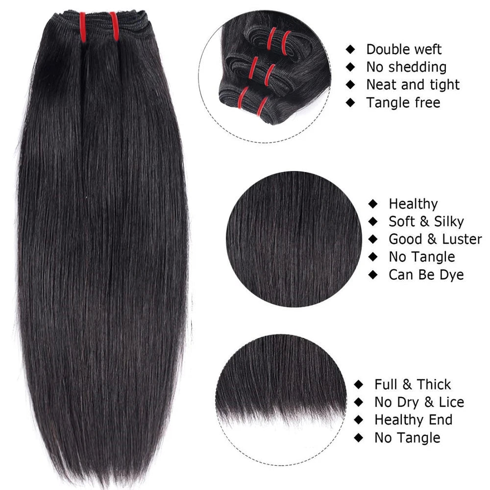 Extensions Cheveux Brésiliens Lisses Double Drawn 15A Virgin Remy Hair – CLEVI Paris