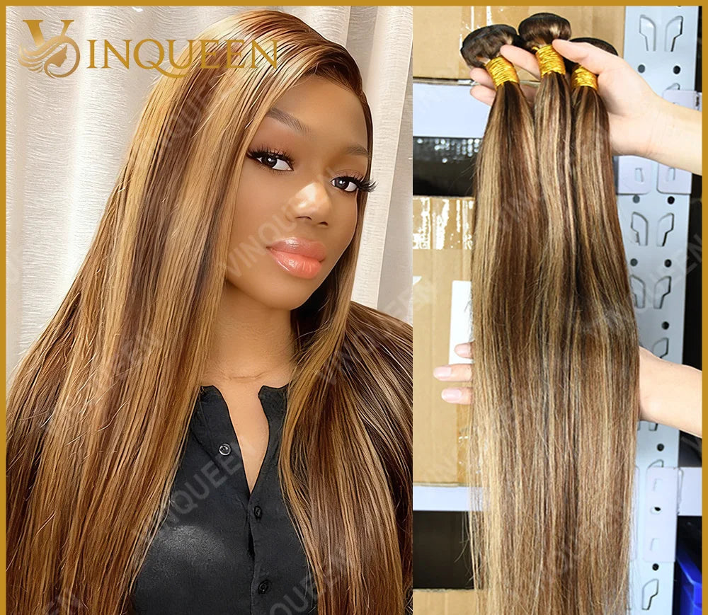 Extensions Cheveux Humains Brésiliens Remy 12A Highlight P4/27 Lisse – CLEVI Paris