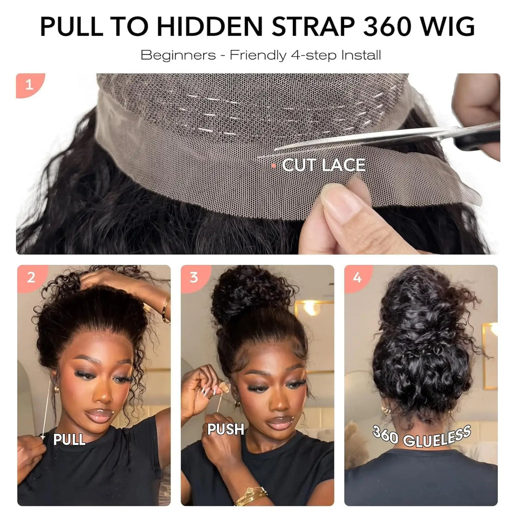 Perruque 360 Full Lace HD Deep Curly Glueless 100% Cheveux Humains 18-36 Pouces – CLEVI Paris