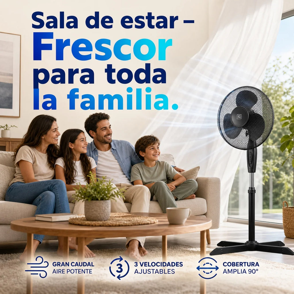 Ventilateur sur pied oscillant 40 cm – CLEVI Paris