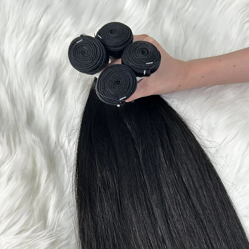 Extensions Cheveux Humains Brésiliens Lisses – Bundles Double Trame – CLEVI Paris