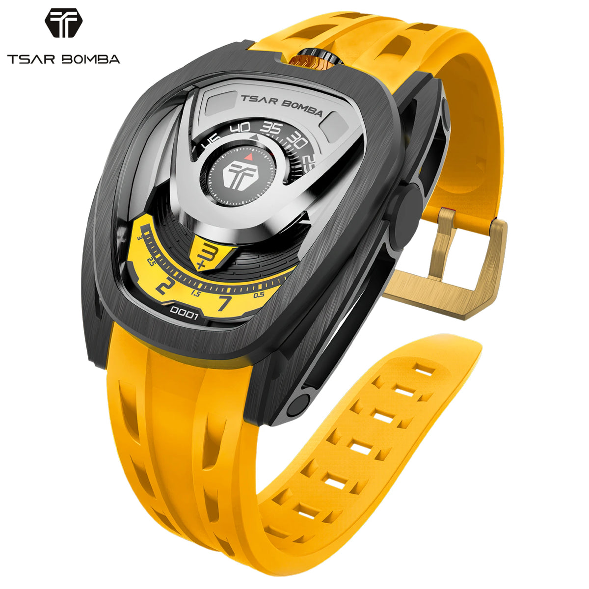 TSAR BOMBA TB8213A Montre Homme Automatique Miyota Saphir Fibre Carbone 100M – CLEVI Paris
