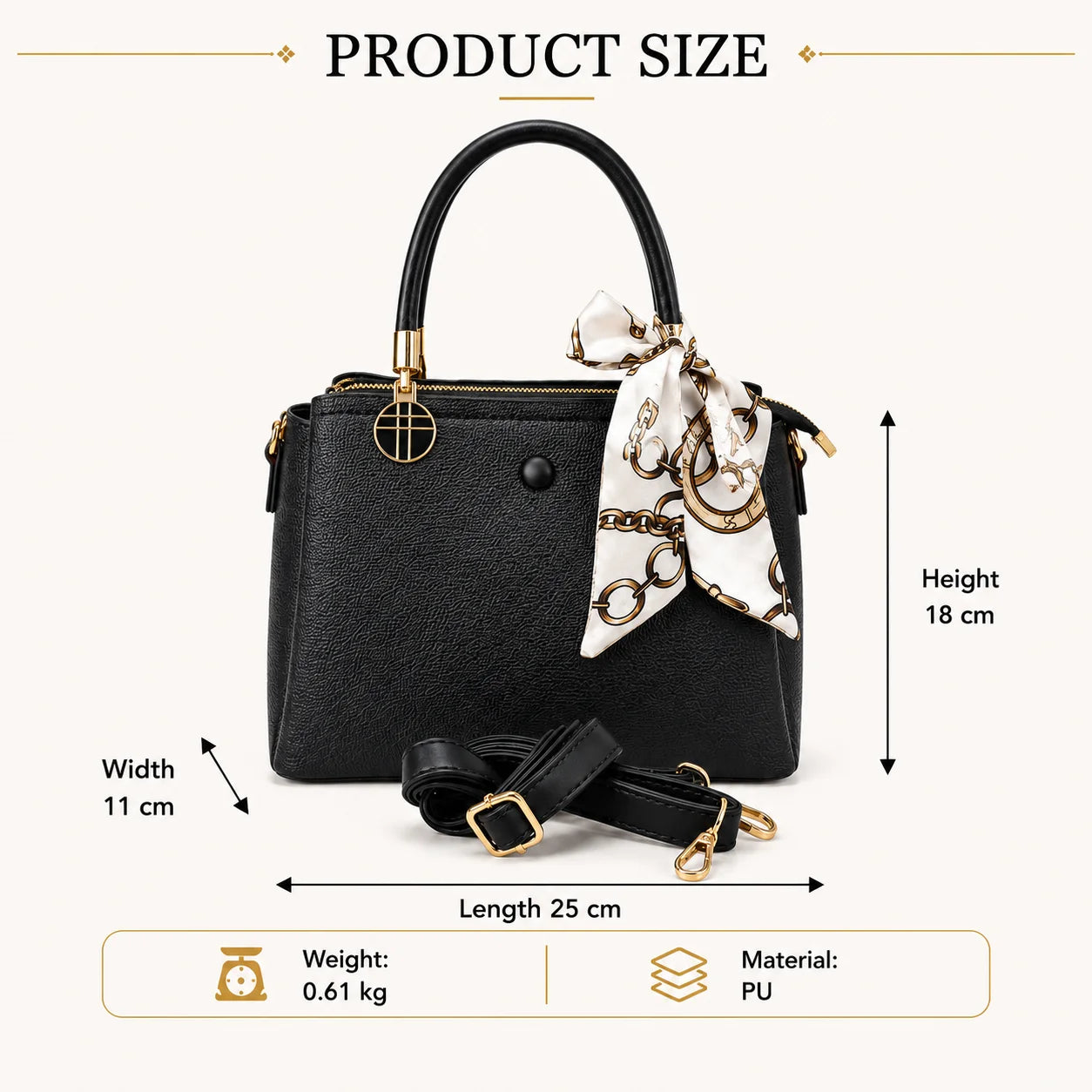 Sac Cabas Femme Bicolore PU Foulard Grande Capacité – CLEVI Paris