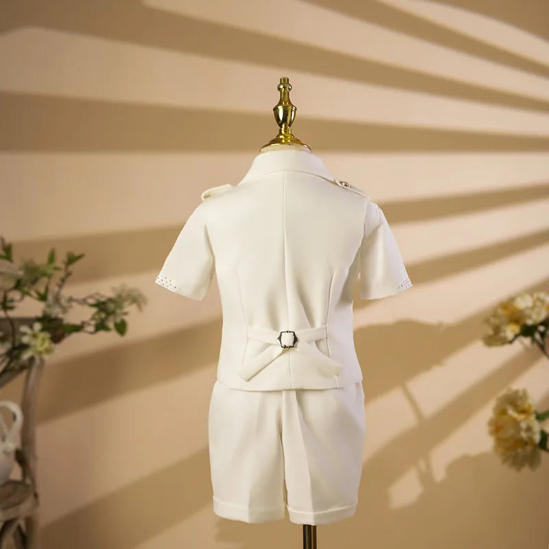 Costume cérémonie garçon blanc A4484 – CLEVI Paris