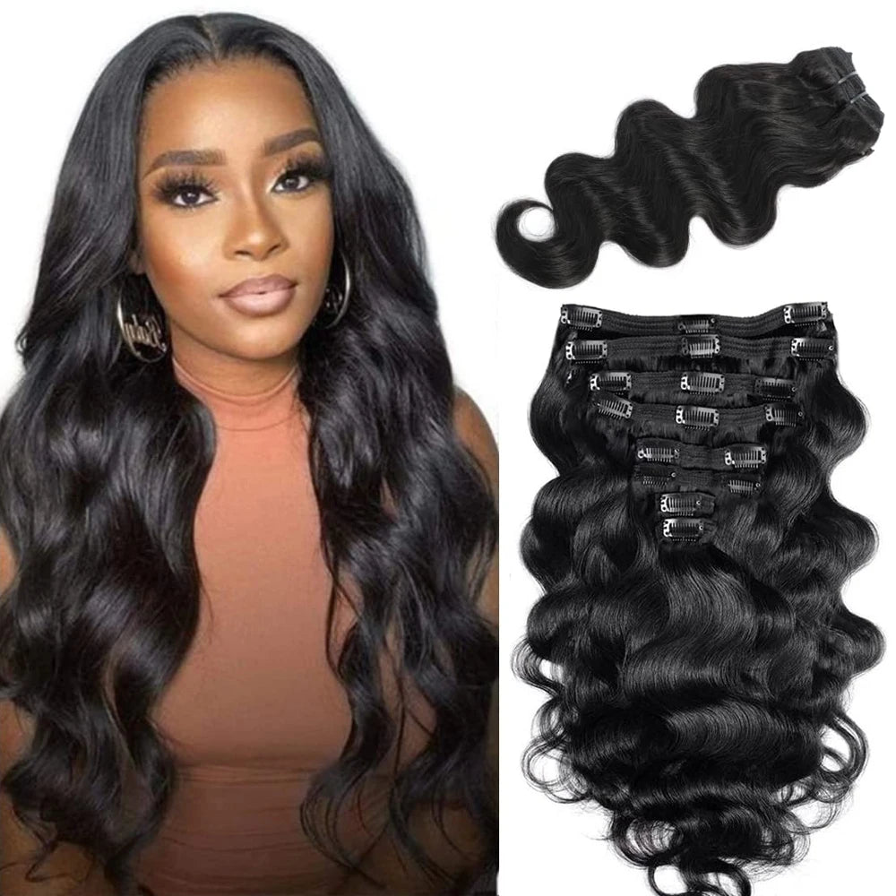 Extensions à clips cheveux humains Body Wave – CLEVI Paris
