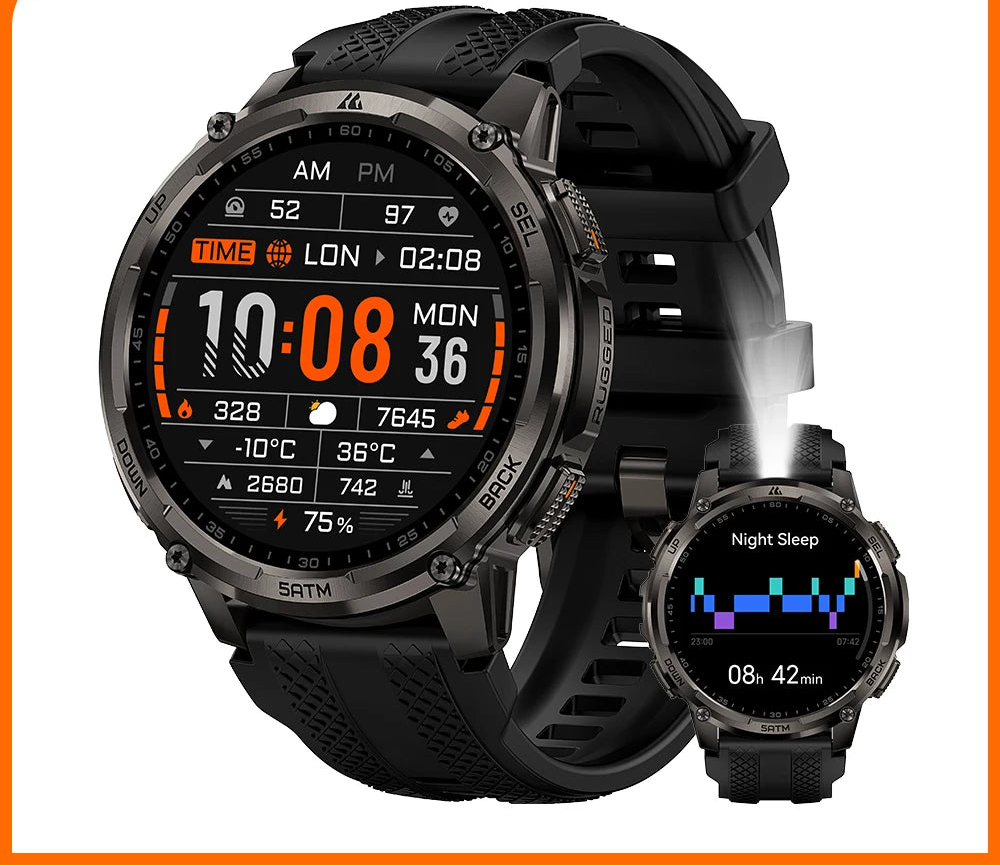 Montre KOSPET TANK T4C GPS et lampe LED – CLEVI Paris