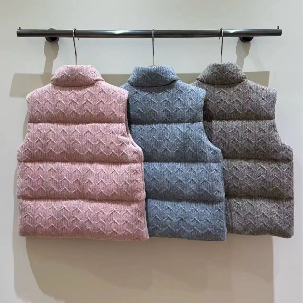 Gilet matelassé laine et cachemire femme – CLEVI Paris