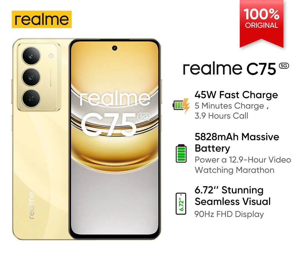 Smartphone realme C75 5G 256 Go – CLEVI Paris