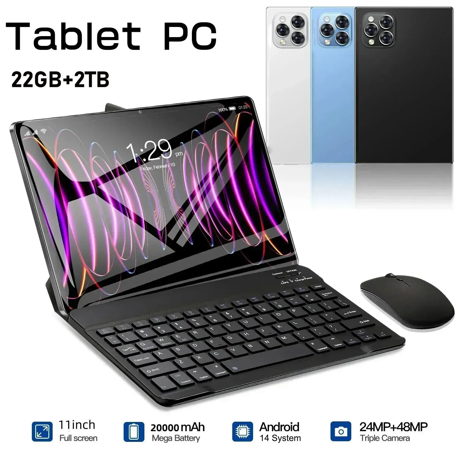 Tablette Pad 15 Pro 11" – Snapdragon 870, 22Go RAM, 2To ROM, 4G/5G, Android 14 – CLEVI Paris