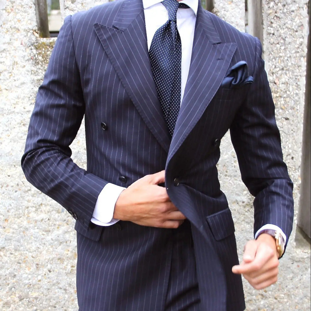 Costume 2 Pièces Homme Double Boutonnage Revers Pointu Slim Fit – CLEVI Paris