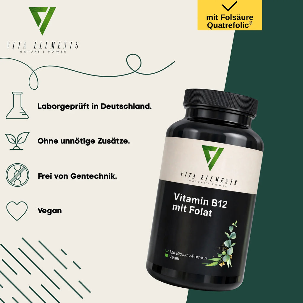 Vitamine B12 et folate, 180 comprimés – CLEVI Paris