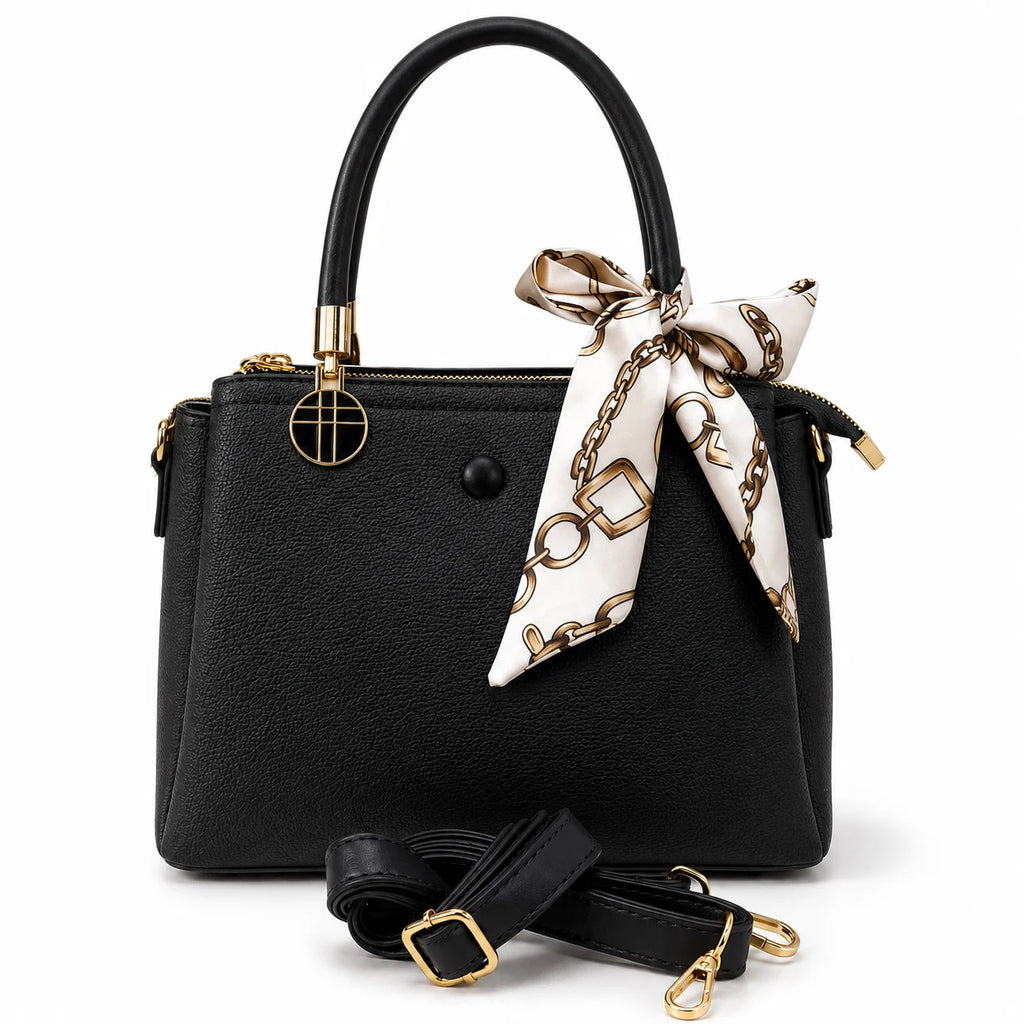 Sac Cabas Femme Bicolore PU Foulard Grande Capacité – CLEVI Paris