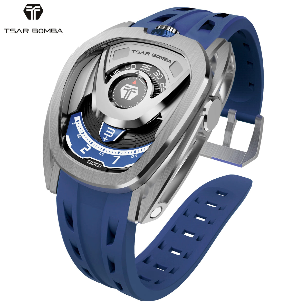 TSAR BOMBA TB8213A Montre Homme Automatique Miyota Saphir Fibre Carbone 100M – CLEVI Paris