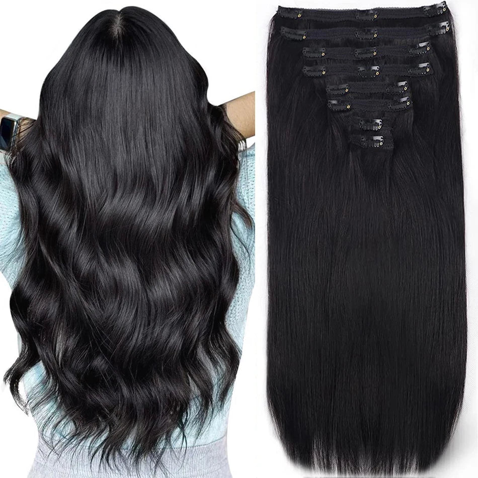 Clip-In Extensions Cheveux Humains Straight – CLEVI Paris