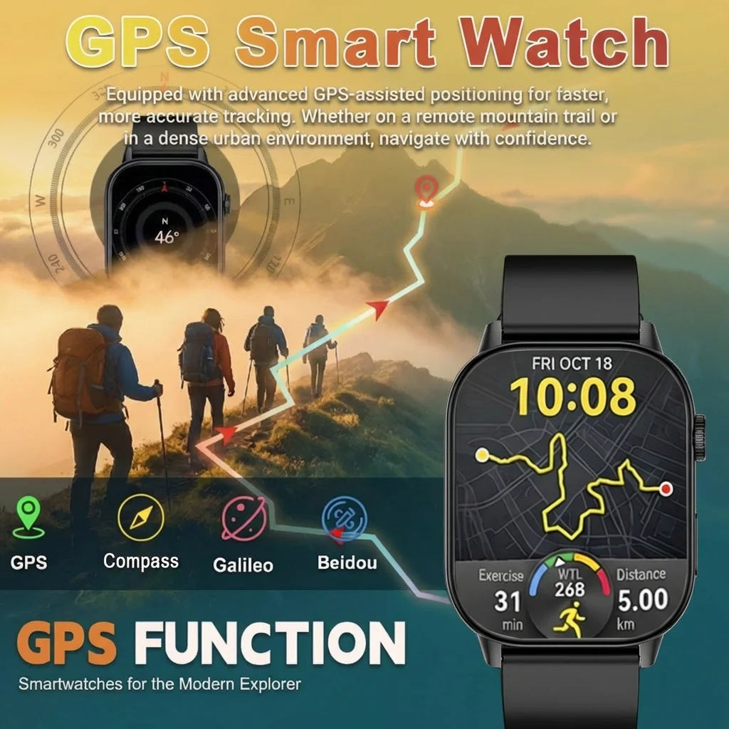 Montre GPS QX17 AMOLED 2,01″ sport – CLEVI Paris