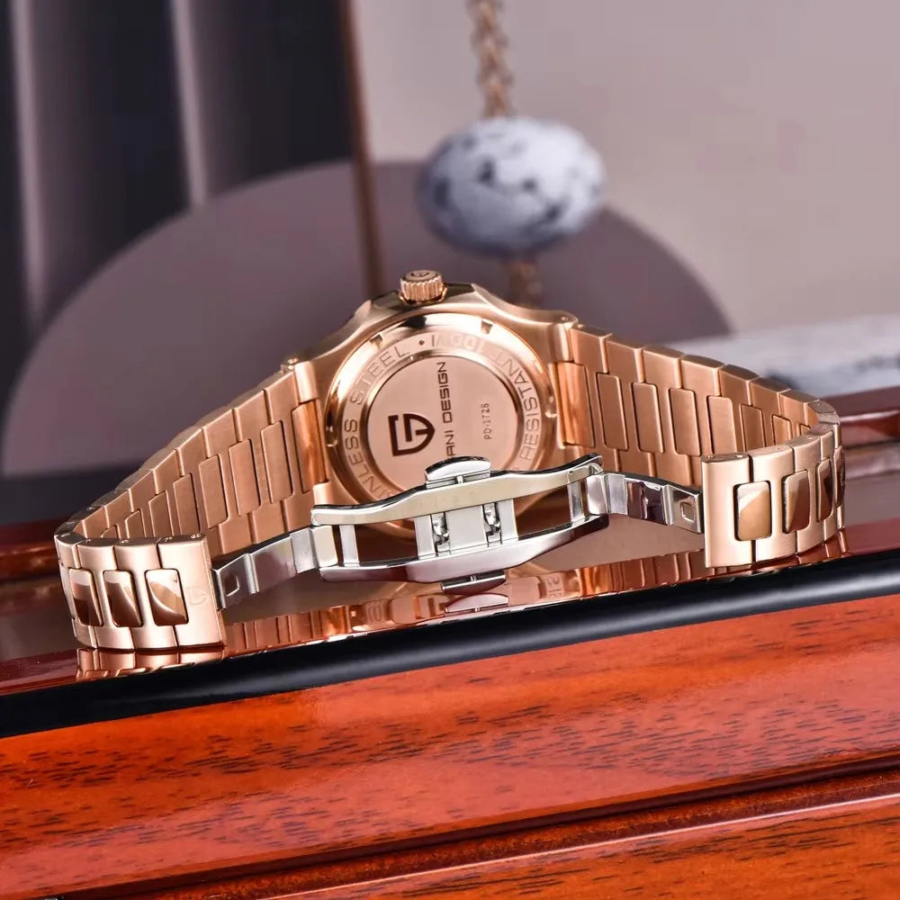 Montre Automatique Homme Pagani Design PD-1728 Or Rose Saphir – CLEVI Paris