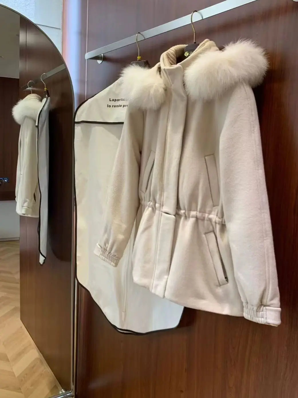 Manteau femme laine et cachemire à capuche – CLEVI Paris
