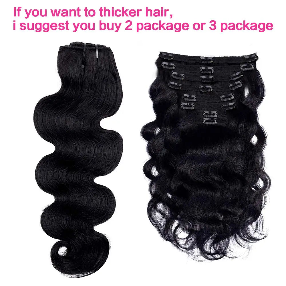 Extensions à clips cheveux humains Body Wave – CLEVI Paris
