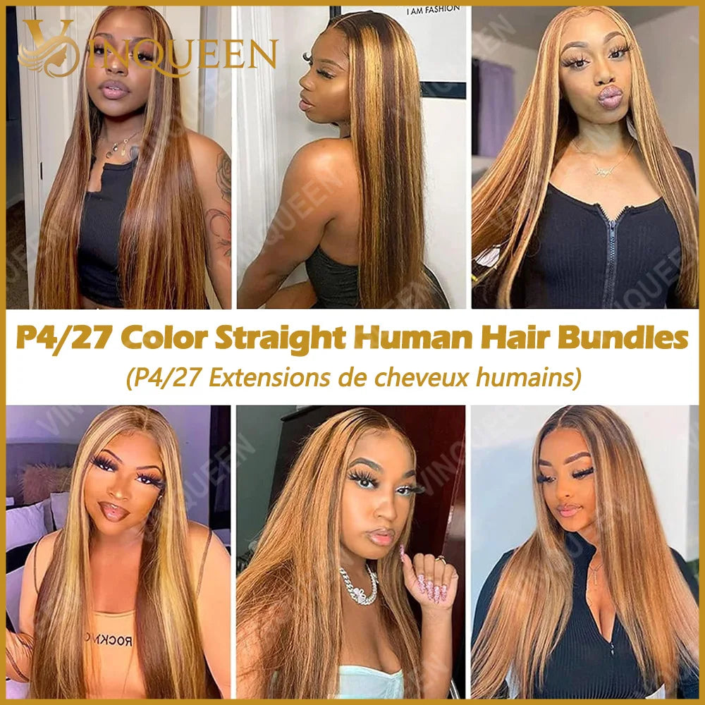 Extensions Cheveux Humains Brésiliens Remy 12A Highlight P4/27 Lisse – CLEVI Paris