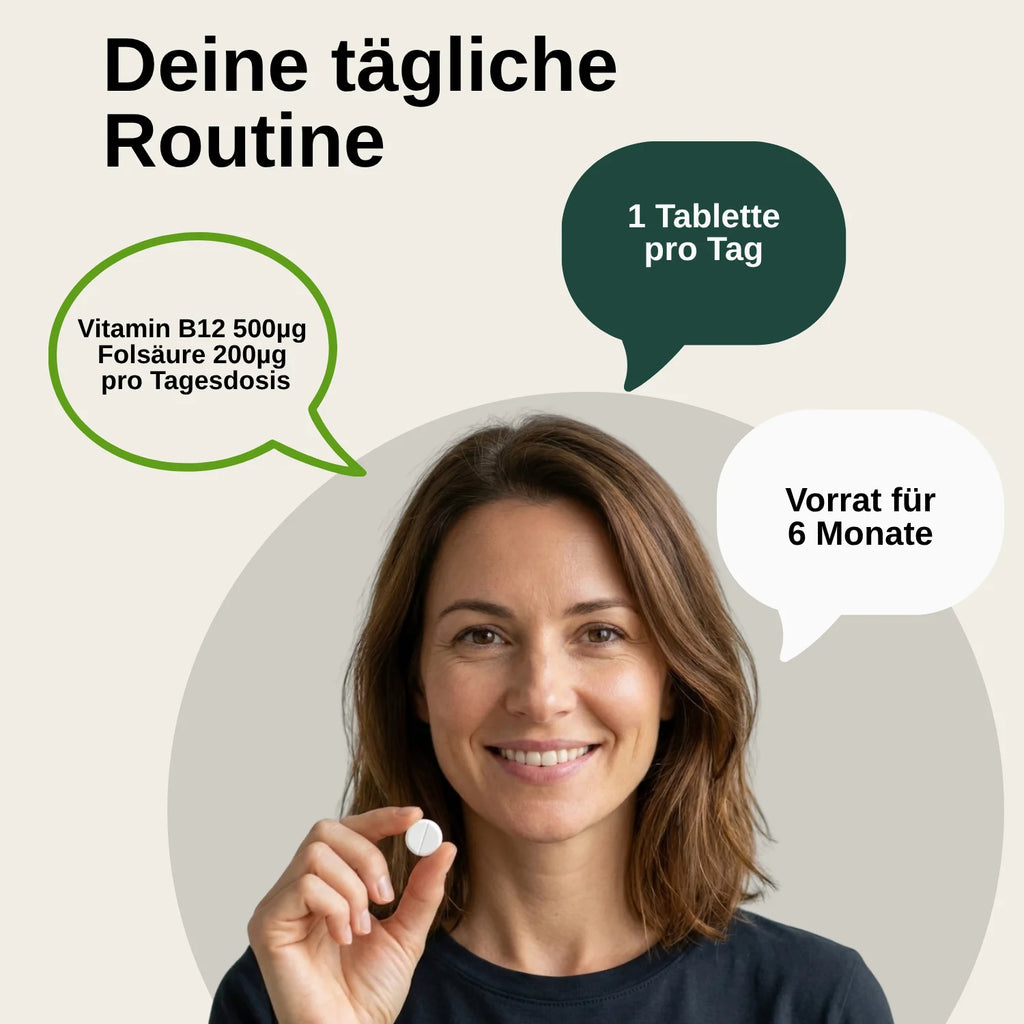 Vitamine B12 et folate, 180 comprimés – CLEVI Paris