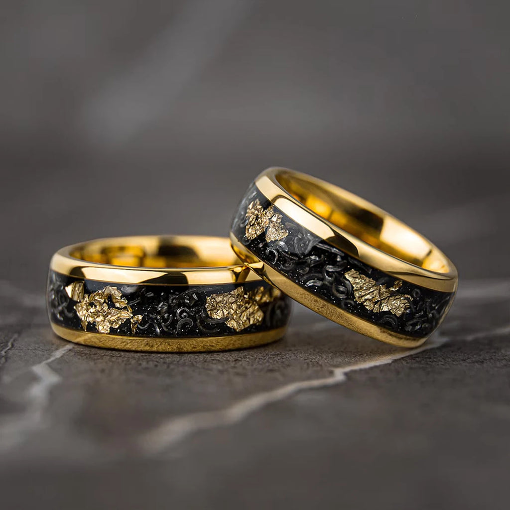 Bague Homme en Tungstène Doré 8 mm – CLEVI Paris