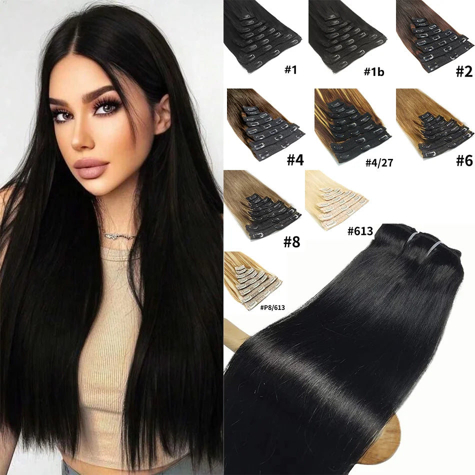 Clip-In Extensions Cheveux Humains Double Weft – CLEVI Paris
