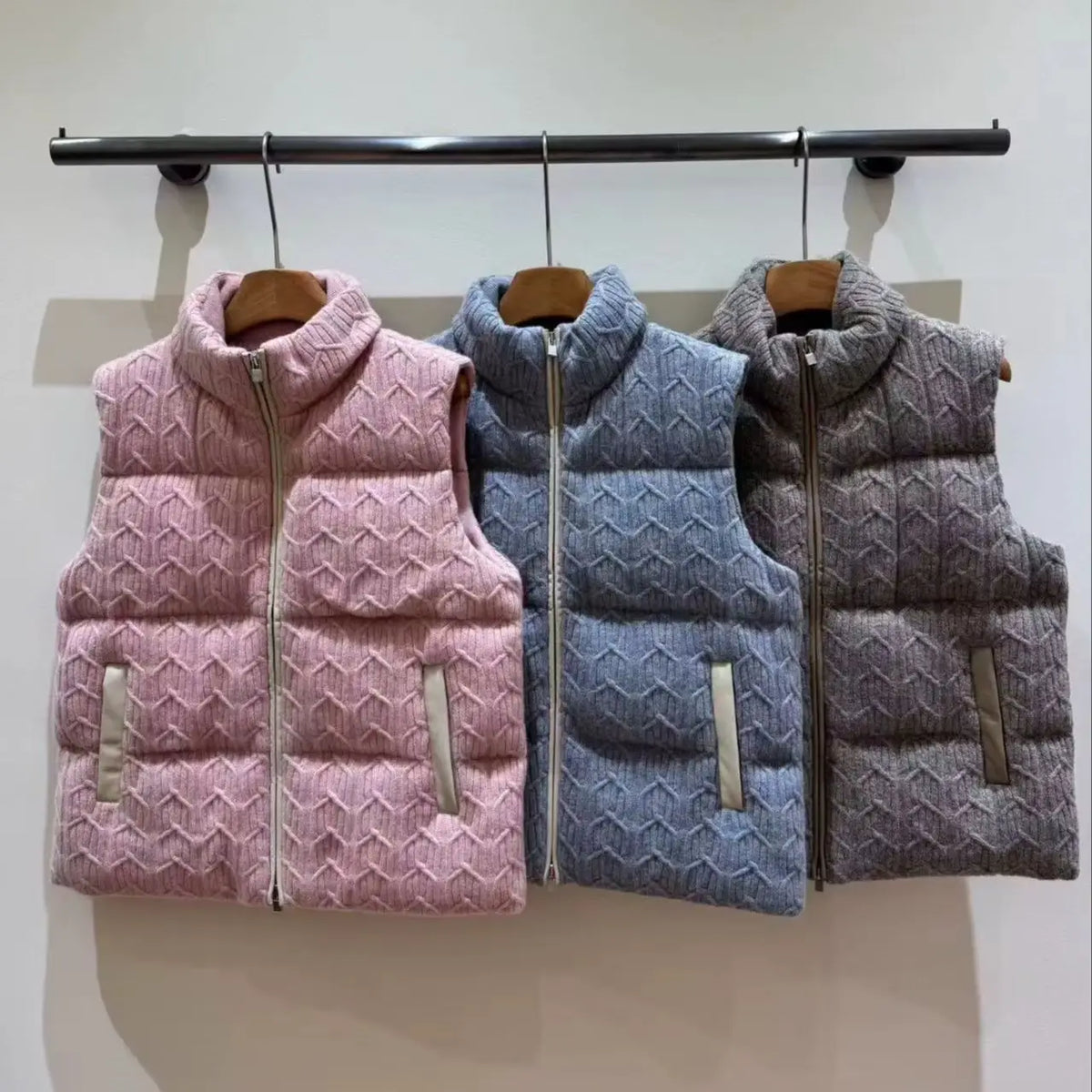 Gilet matelassé laine et cachemire femme – CLEVI Paris