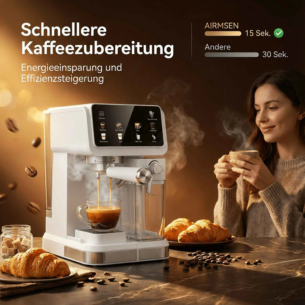 Machine expresso tactile avec mousseur à lait – CLEVI Paris