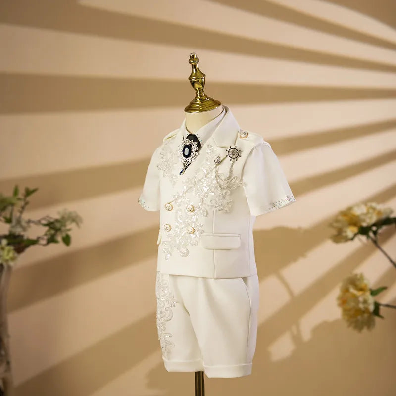 Costume cérémonie garçon blanc A4484 – CLEVI Paris