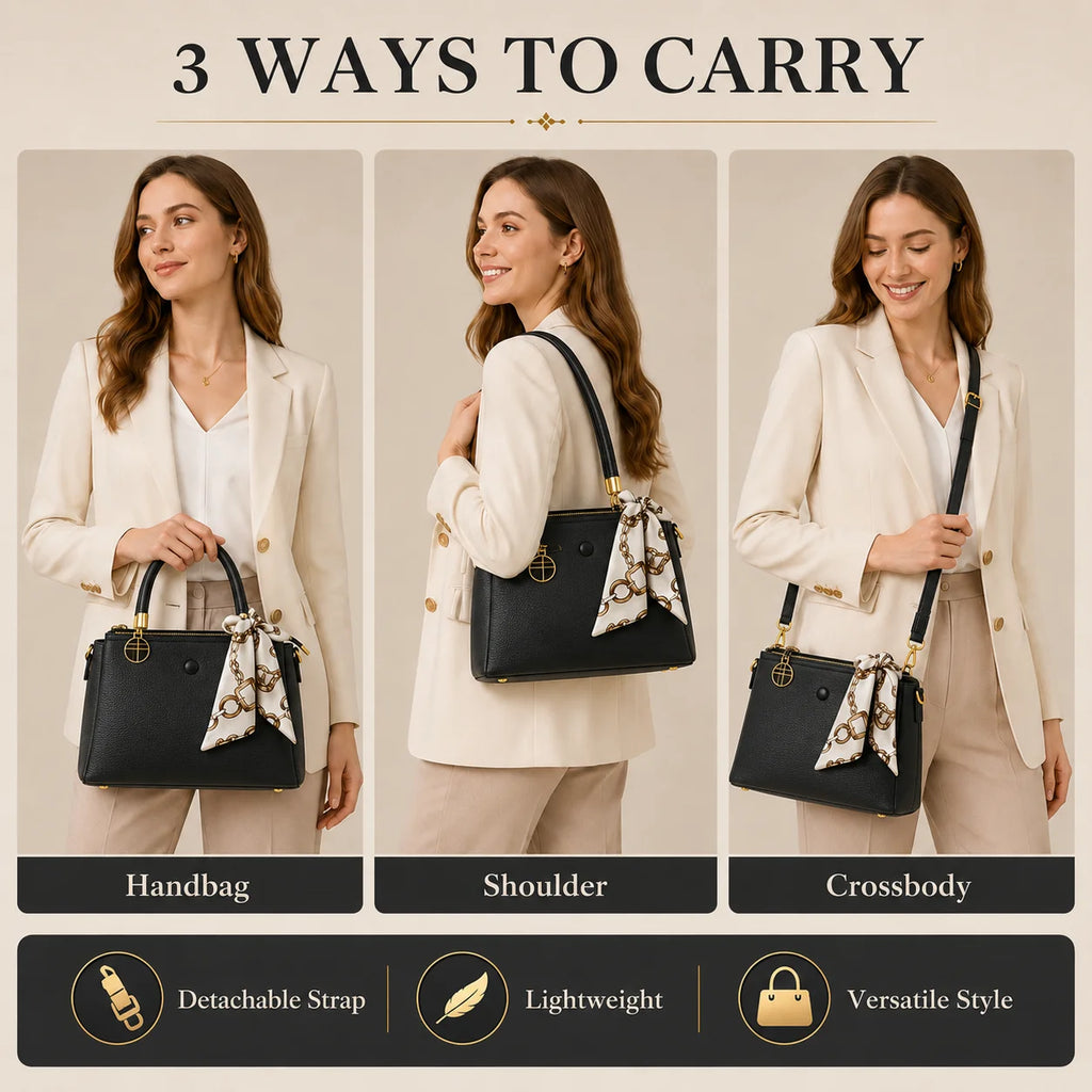 Sac Cabas Femme Bicolore PU Foulard Grande Capacité – CLEVI Paris