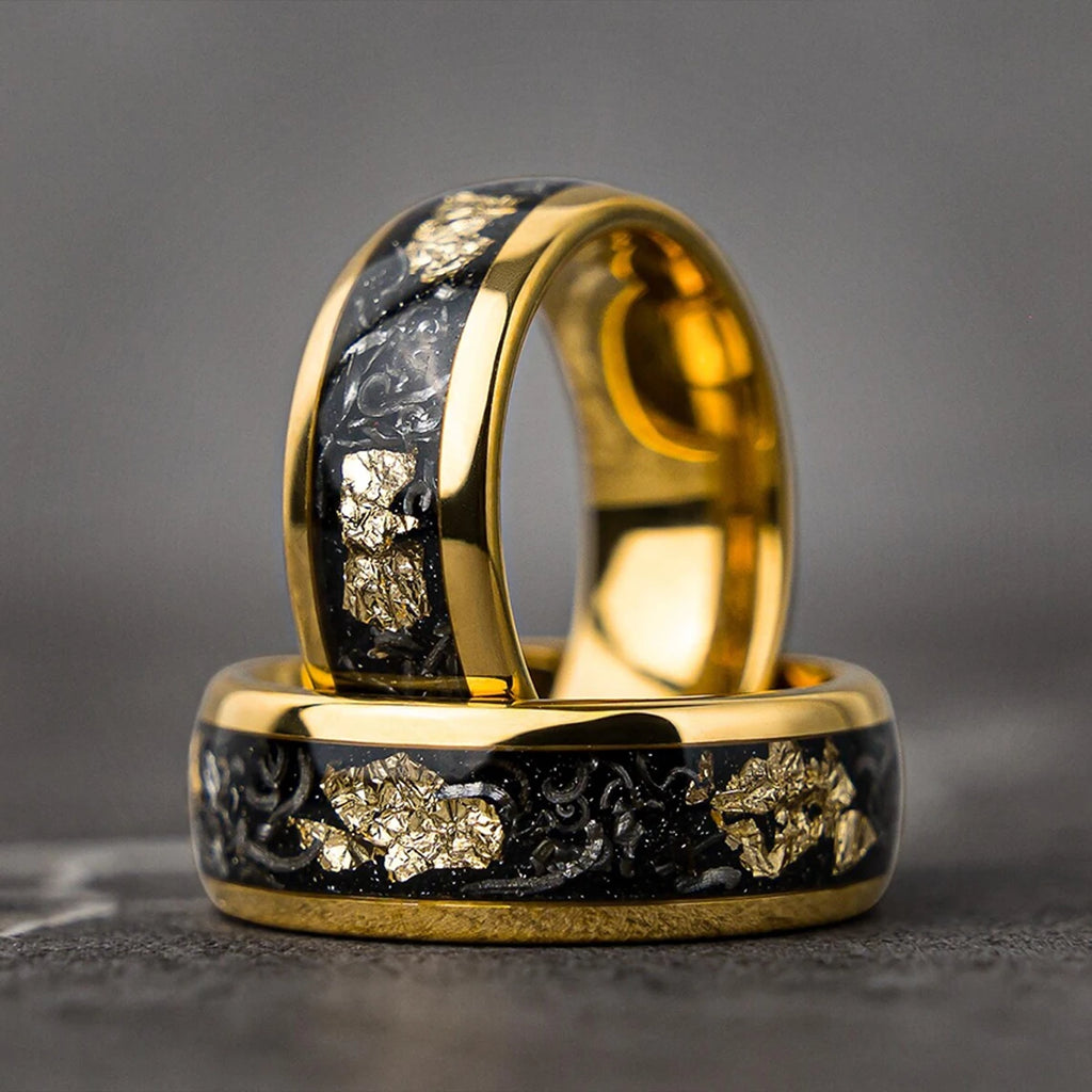 Bague Homme en Tungstène Doré 8 mm – CLEVI Paris