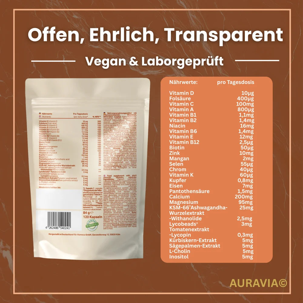 Multivitamines AURAVIA, 120 gélules – CLEVI Paris