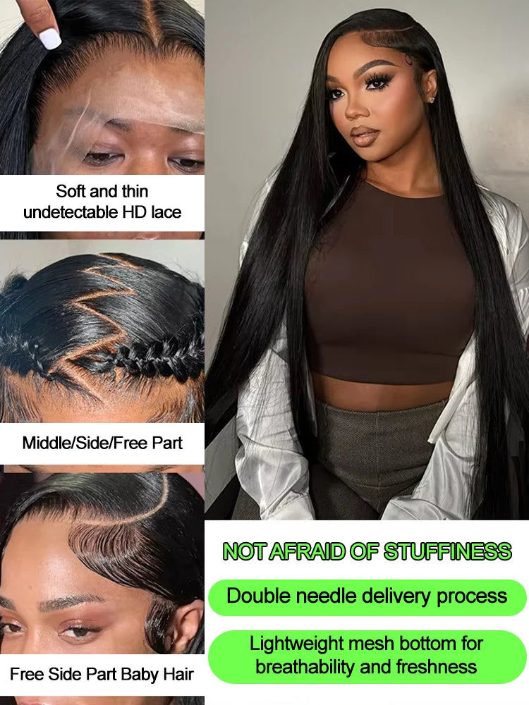 Perruque Lace Frontale Straight HD Glueless Cheveux Humains Brésiliens – CLEVI Paris