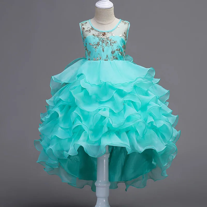 Robe cérémonie fille dentelle et fleurs – CLEVI Paris