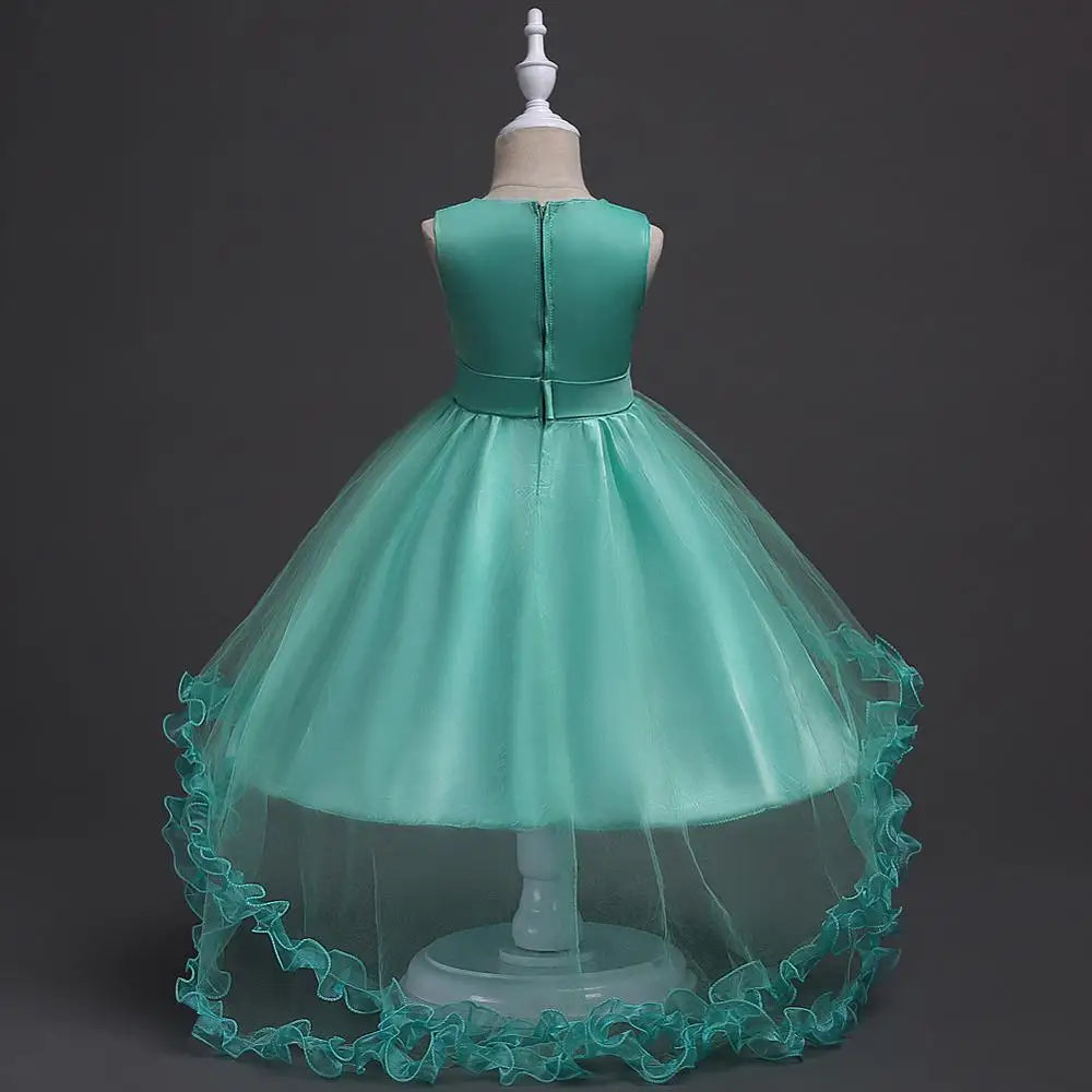 Robe tutu fille à fleurs brodées FD028 – CLEVI Paris
