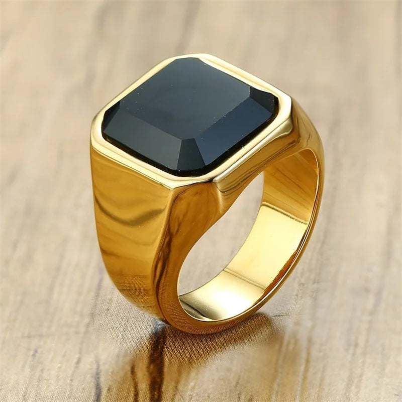 Bague homme carrée en acier et zirconium – CLEVI Paris