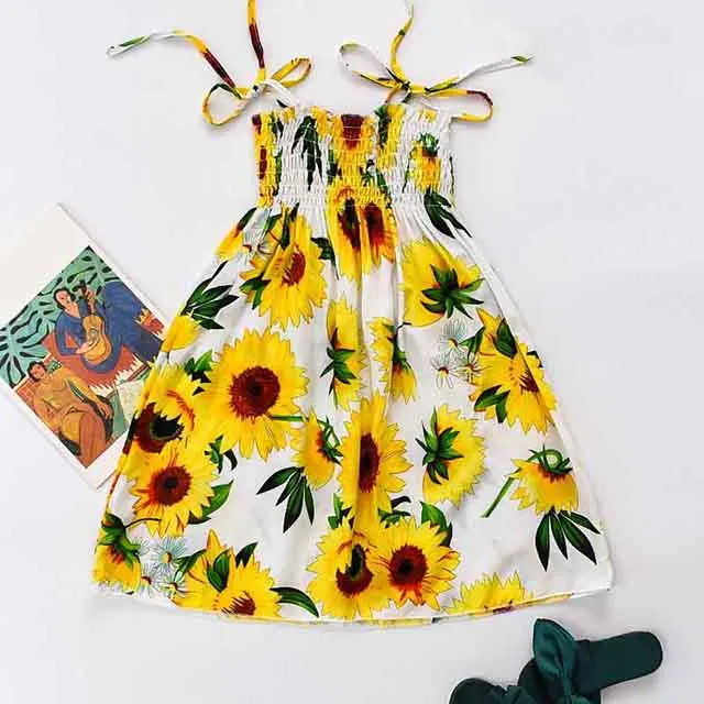 Robe fille bohème à fleurs et volants – CLEVI Paris