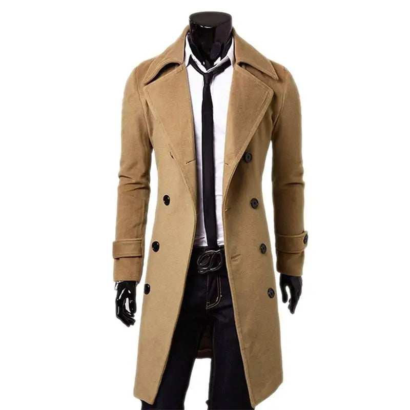 Trench long boutonné homme – CLEVI Paris