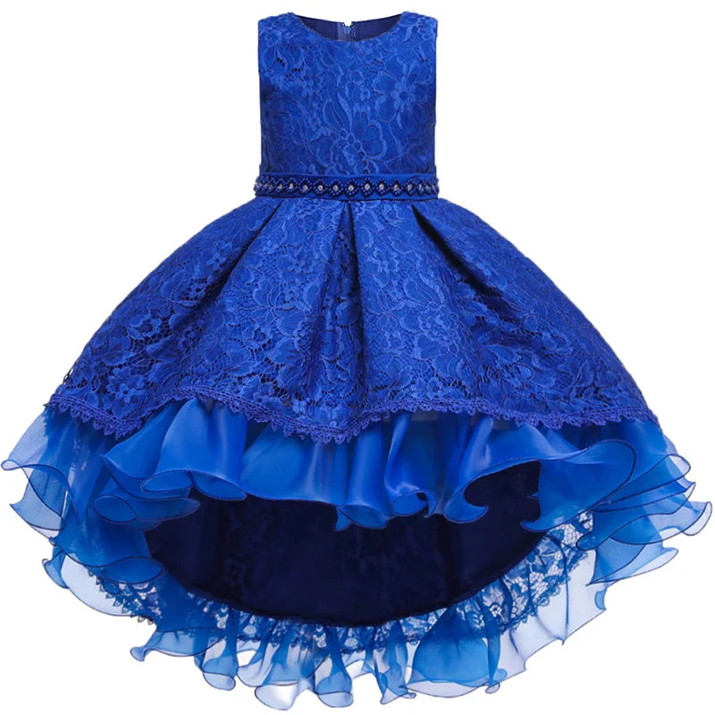 Robe cérémonie fille dentelle et fleurs – CLEVI Paris