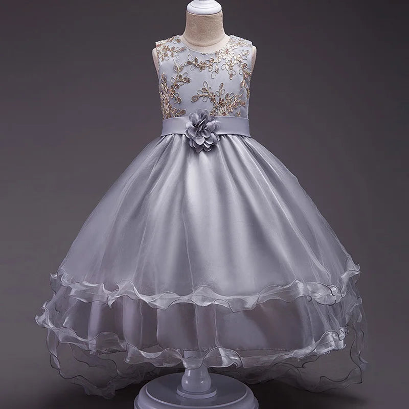 Robe cérémonie fille dentelle et fleurs – CLEVI Paris