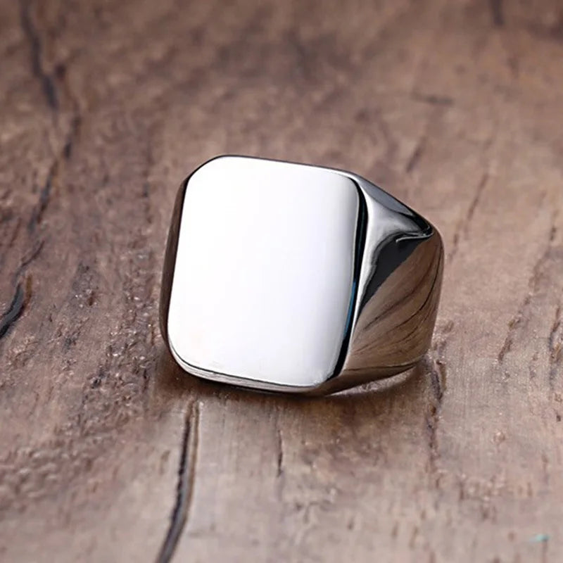 Bague homme carrée en acier et zirconium – CLEVI Paris