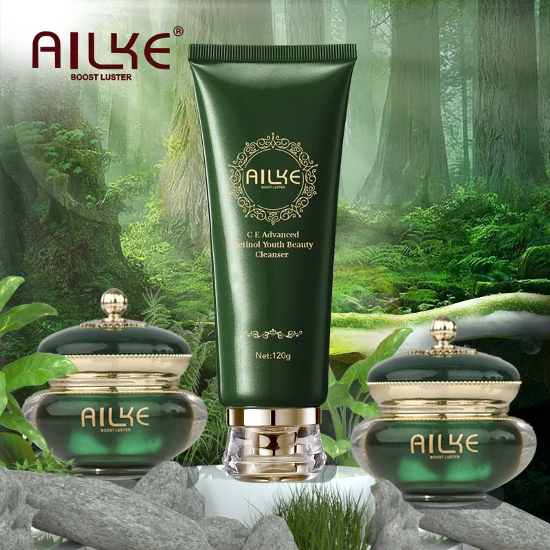 Gamme Soins Visage AILKE Retinol C&E Premium – Crème, Sérum & Nettoyant Anti-Rides – CLEVI Paris