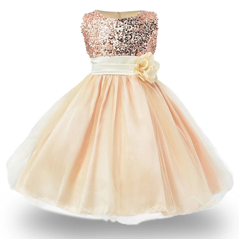 Robe de cérémonie fille sans manches – CLEVI Paris