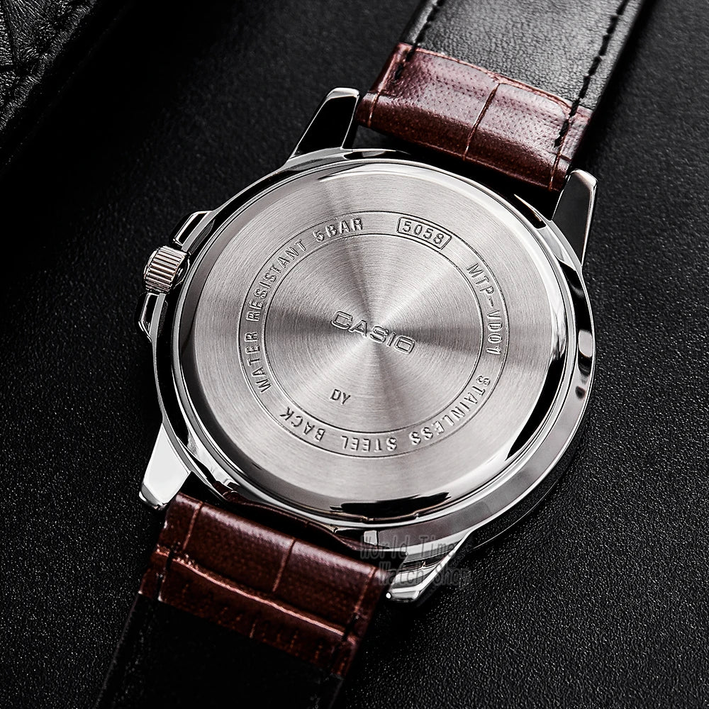 Montre Quartz Homme Casio MTP-VD01 MTP-VT01 Acier Lumineux Calendrier Étanche 5 Bar Business 10 Coloris – CLEVI Paris
