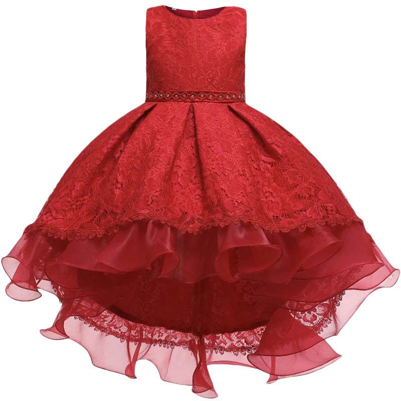 Robe cérémonie fille dentelle et fleurs – CLEVI Paris
